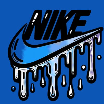 dripping nike logo
