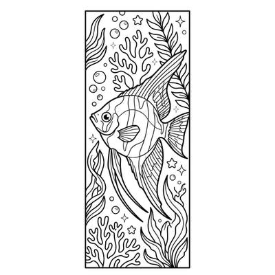 Bring the beauty of the ocean to life with this stunning marine angelfish bookmark coloring page. Its intricate details and engaging underwater scene provide a delightful creative escape.