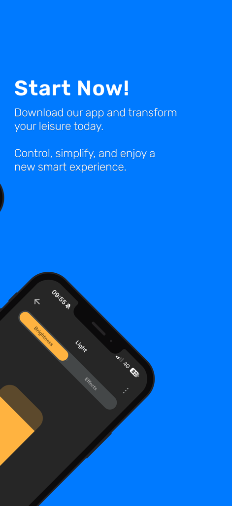 Tholz Smart Home - Smartphone screen displaying the Tholz Smart Home app interface for pool lighting brightness and effects control