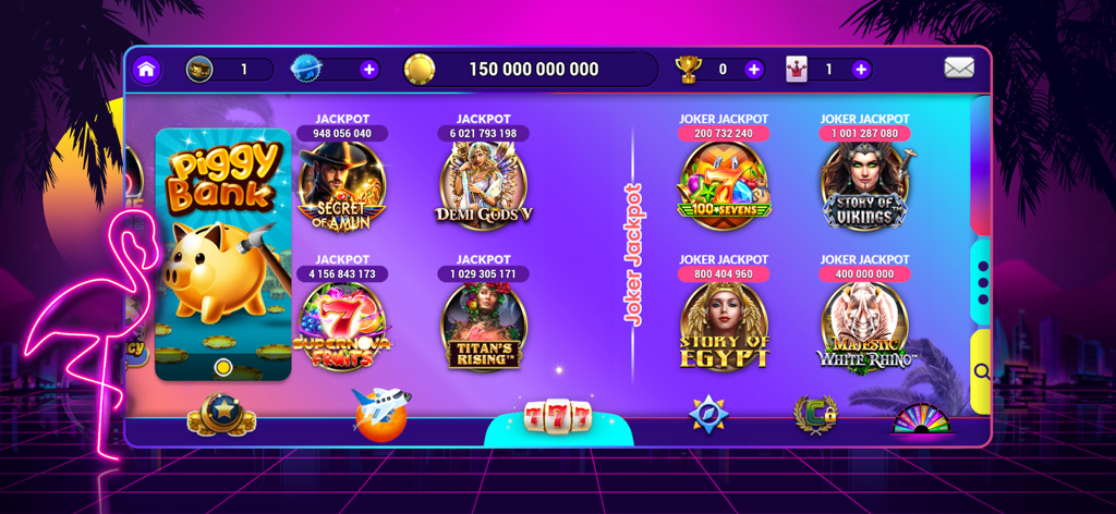 7REELZ - Interface de l'application 7REELZ affichant une sélection de jeux de machines à sous virtuelles thématiques