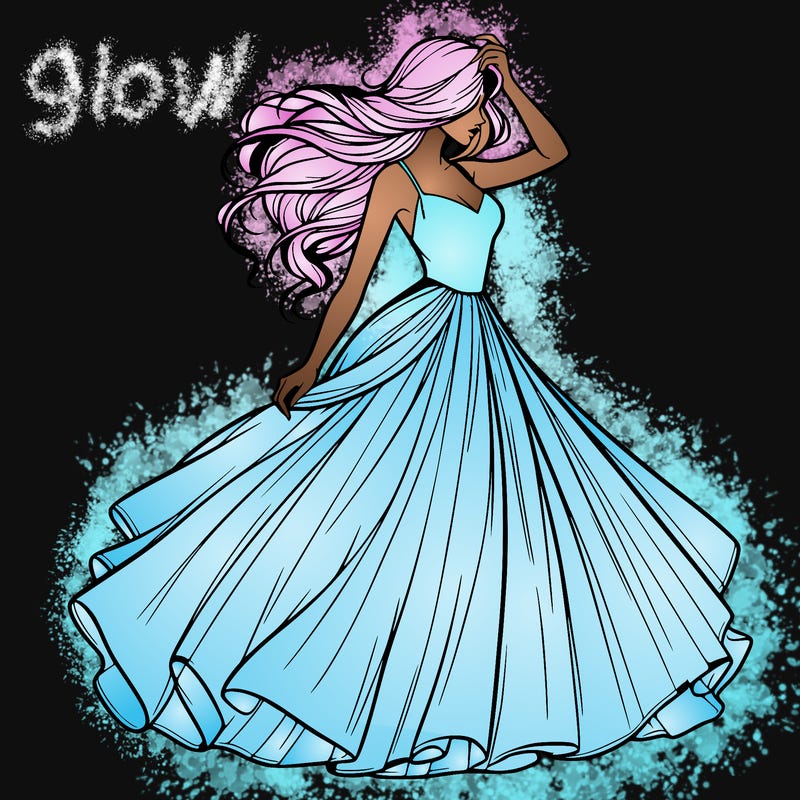 realistic woman with dress flowing in the wind