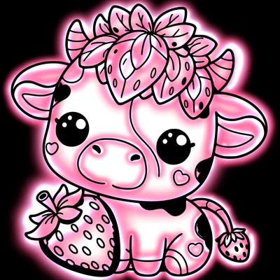 cute strawberry cow