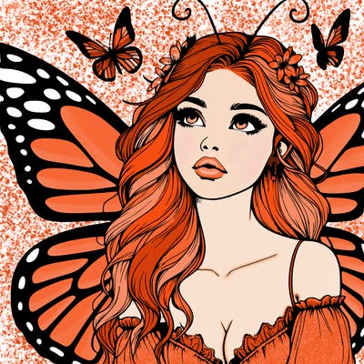 butterfly fairy realistic girl