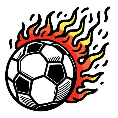 soccer ball with fire