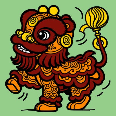 chinese dancing lion
