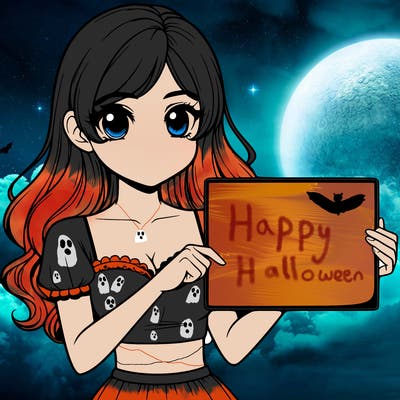 realistic pretty girl holding blank sign