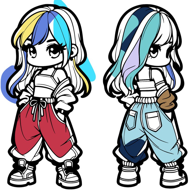 girl in crop top and baggy pants