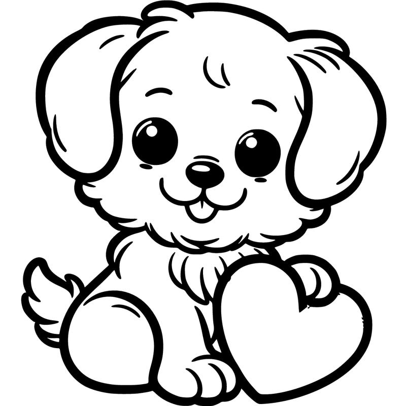 puppy with a heart