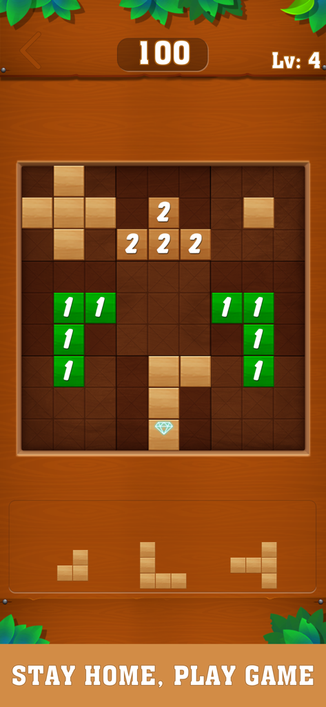 Mind Timber: Wood Block Blast - Gameplay of Mind Timber wood block puzzle on a nine by nine grid.
