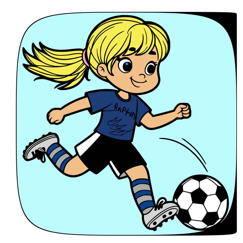 girl playing soccer