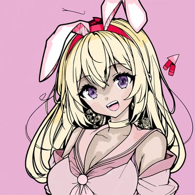 anime girl realistic with bunny ears