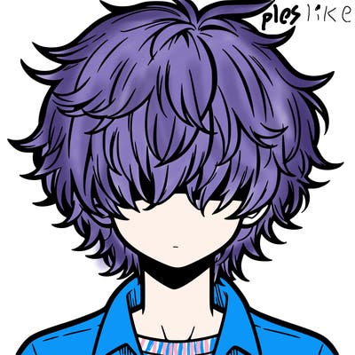 manga boy fluffy hair covering his eyes