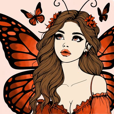 butterfly fairy realistic girl