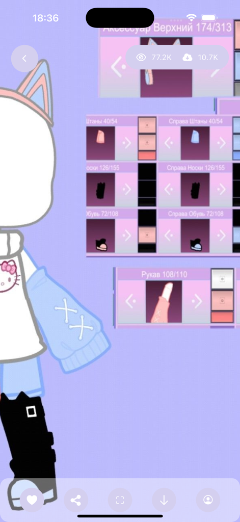 Mod Gacha Nox : Clothes Ideas - Character customization screen in Mod Gacha Nox showing aesthetic clothing options and outfit ideas