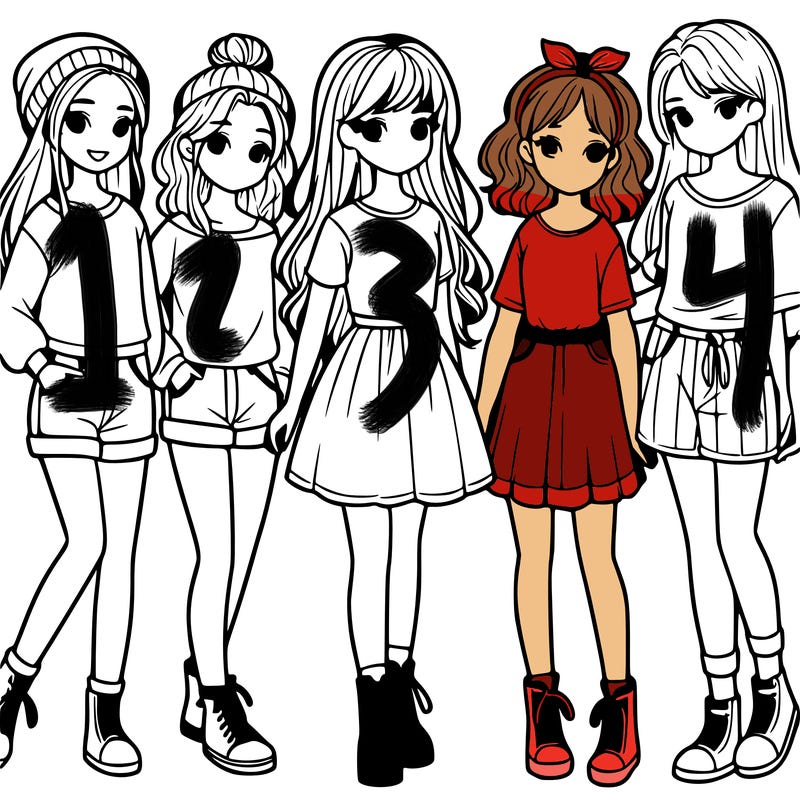 a group of five girls