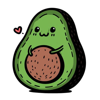 an avocado hugging an avocado