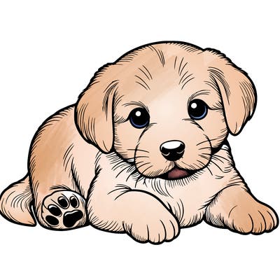 a cute realistic puppy