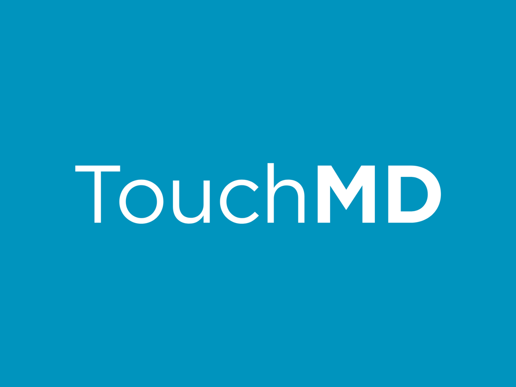 TouchMD Consult - for Staff - TouchMD brand name in white text on a solid blue background