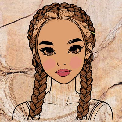 realistic girl with braids