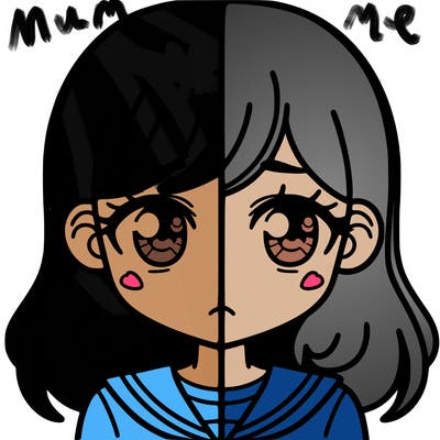 a split of a girl