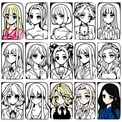 girls that look diffrent anime