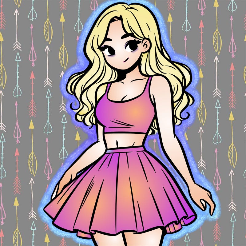 woman in a skirt and crop top