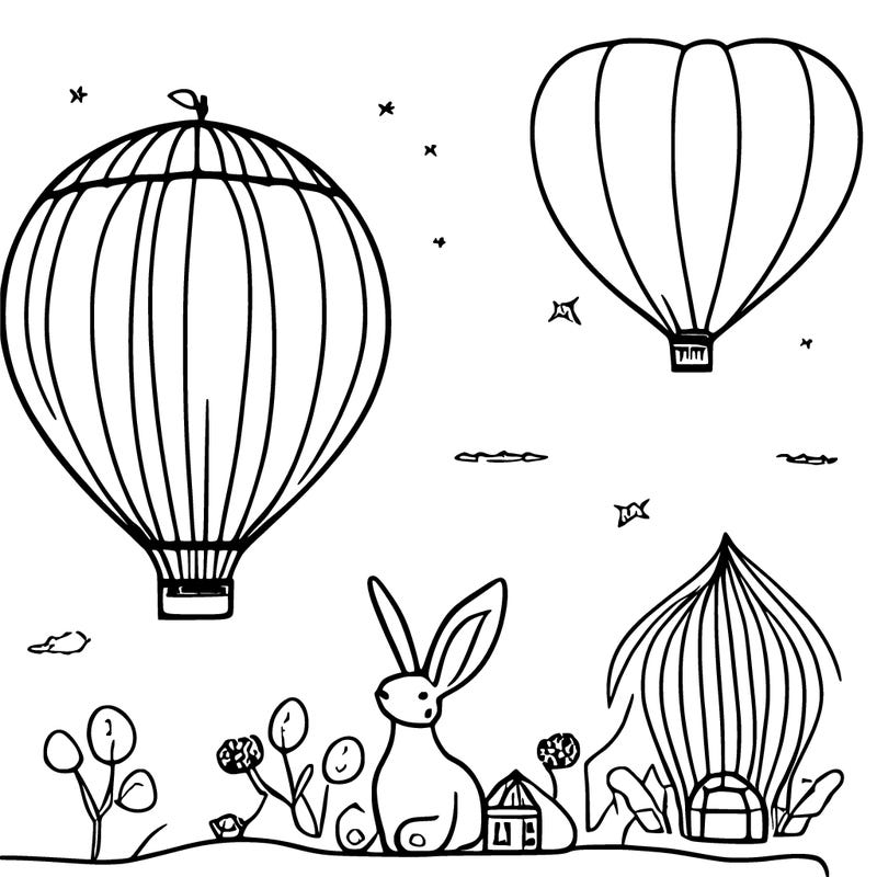 narwhal and bunny hot air balloon
