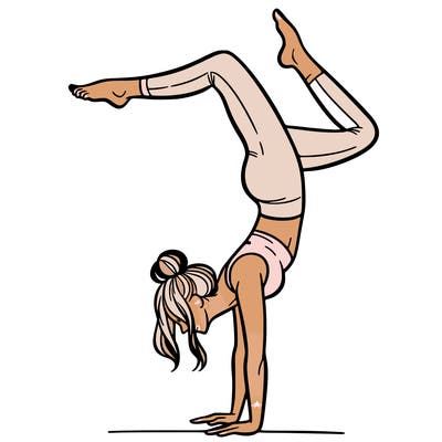 a woman doing a handstand