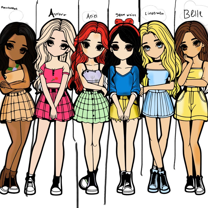 a group of girls realistic