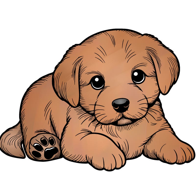 a cute realistic puppy