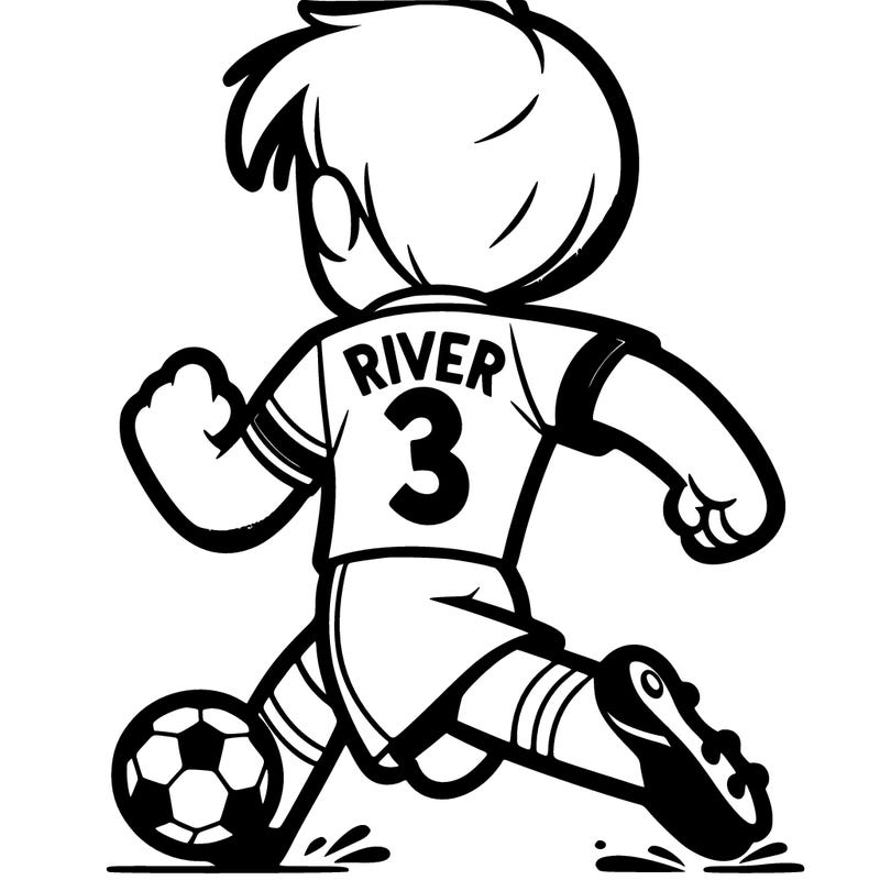 a soccer player with the number three on the back and says river