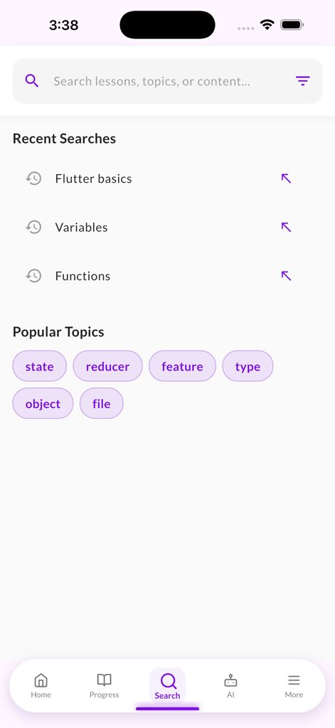 Search interface for learning bootstrap css showing recent searches and popular topics