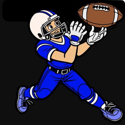 football player catching a ball