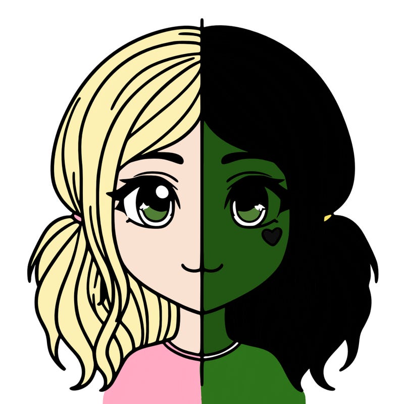 split girl just the face