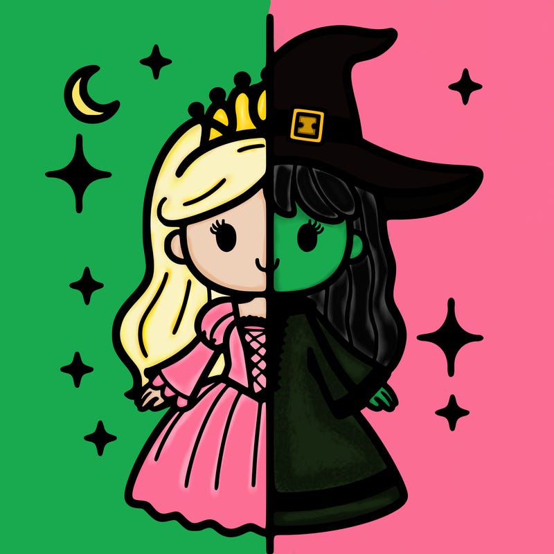 split princess and witch