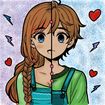 realistic girl boy split