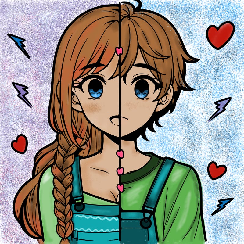 realistic girl boy split