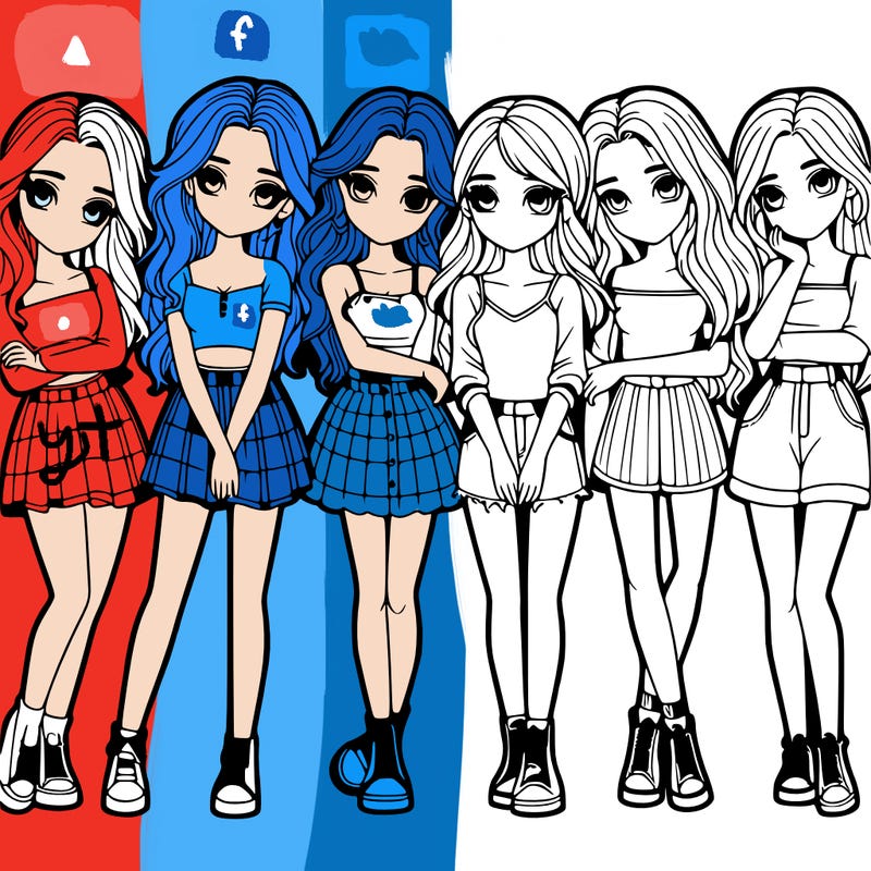 a group of girls realistic