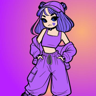 girl in crop top and baggy pants