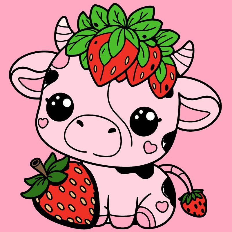 cute strawberry cow