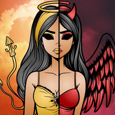 devil vs angel realistic girl