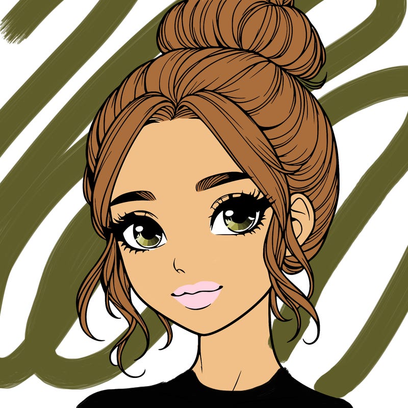 realistic pretty girl with hair in bun