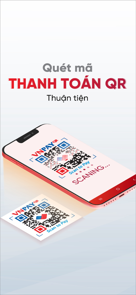 A smartphone scanning a VNPAY QR code for a convenient payment transaction in the Agribank Plus mobile banking app