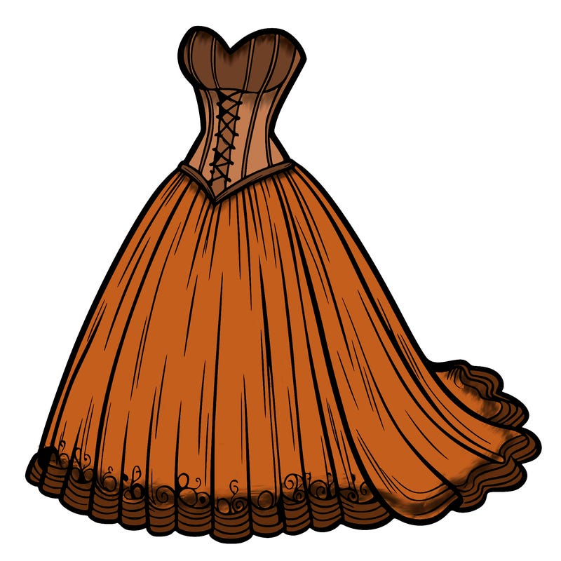 wedding dress-corset and a long and flowy skirt