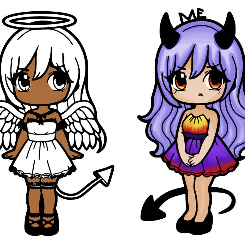 angel and devil girl