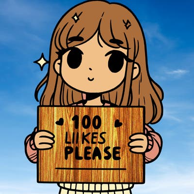 a girl holding up a sign saying 100 likes please
