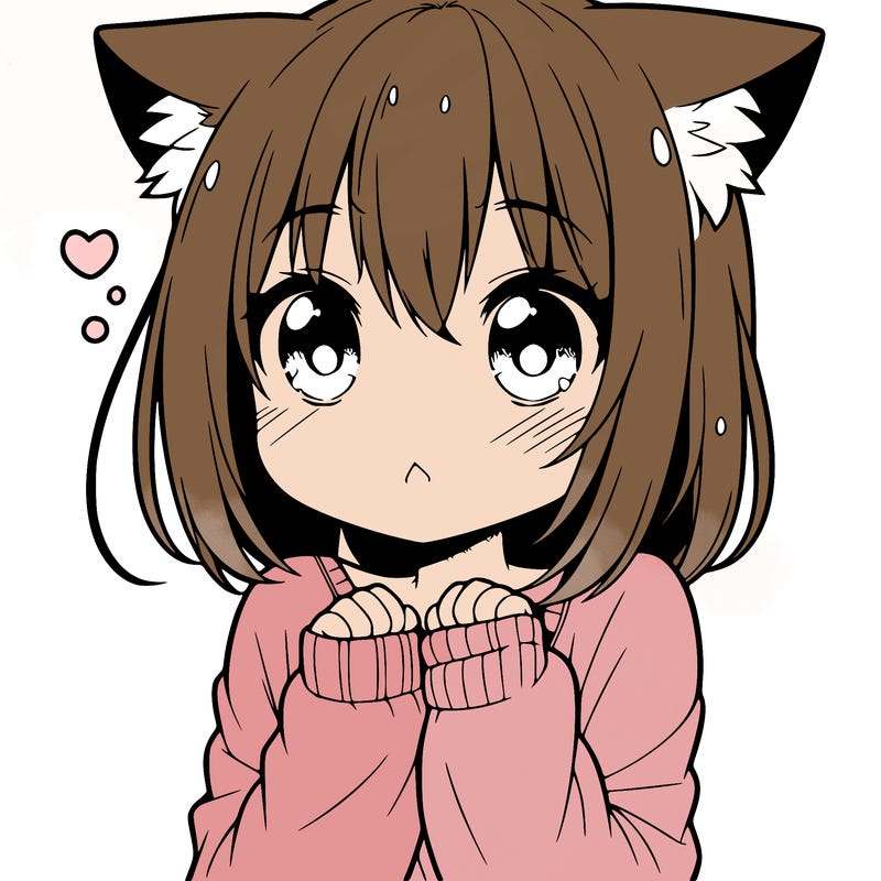 shy anime catgirl
