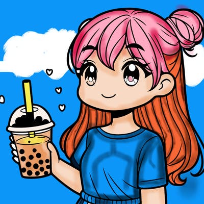 girl with boba tea