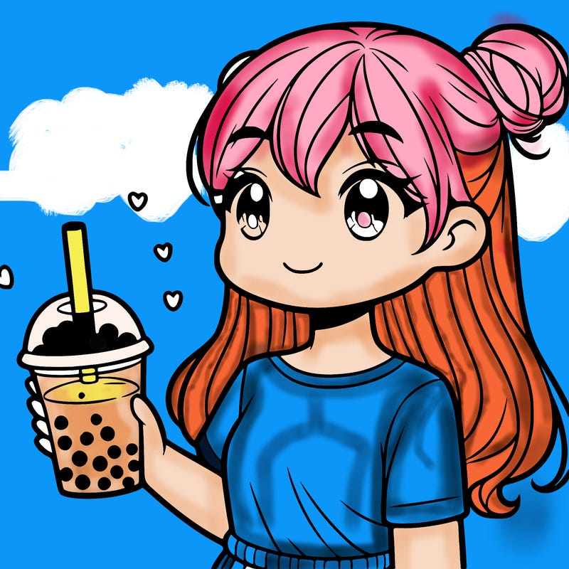 girl with boba tea