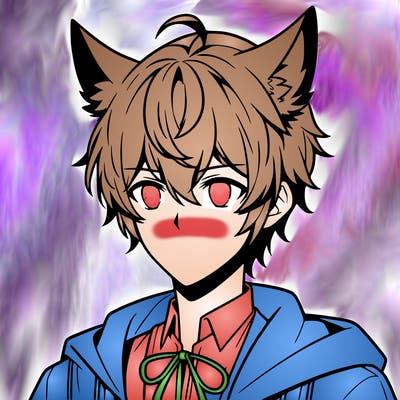 anime boy with wolf ears
